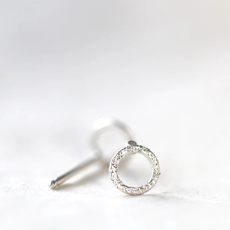 Stud Earrings - Diamond Dusted Circle