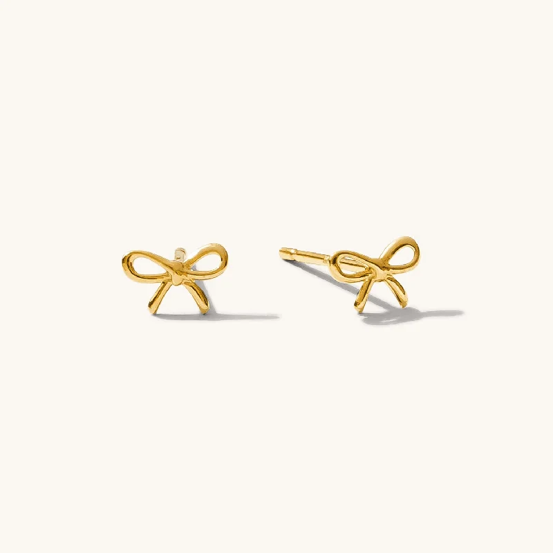 Tiny Bow Stud Earrings