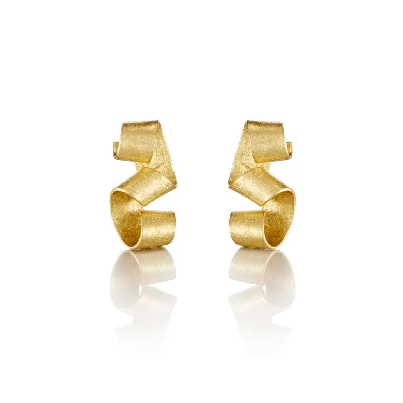 Gold Ribbon Earrings