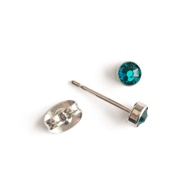 Turquoise Bezel Titanium Stud Earrings