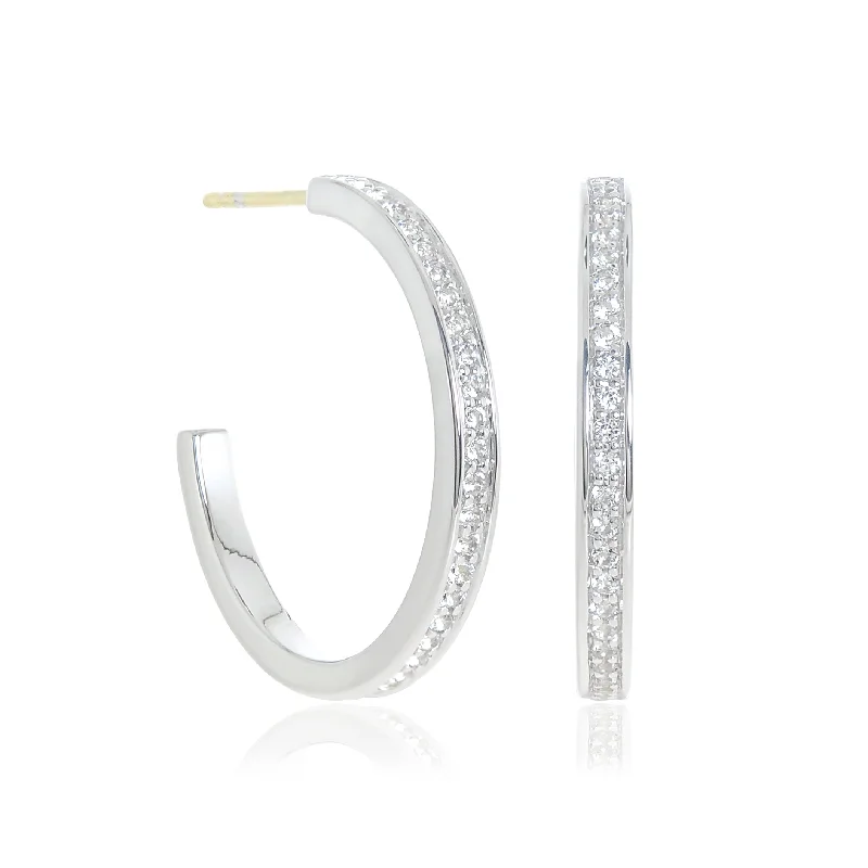 Gigi Hoop Earrings in White Topaz