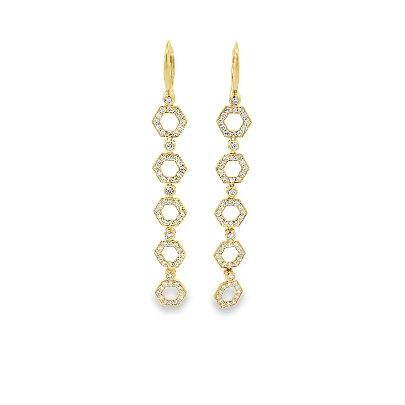 YELLOW GOLD DIAMOND DANGLE EARRINGS