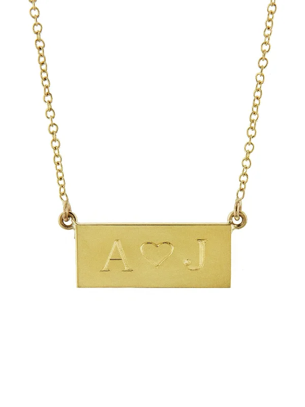 Personalized Mini Yellow Gold Nameplate Necklace