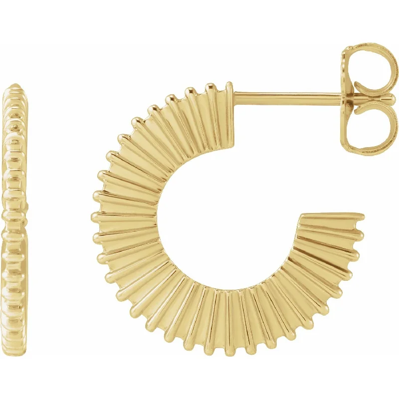 14K Starburst Hoop Earrings Set