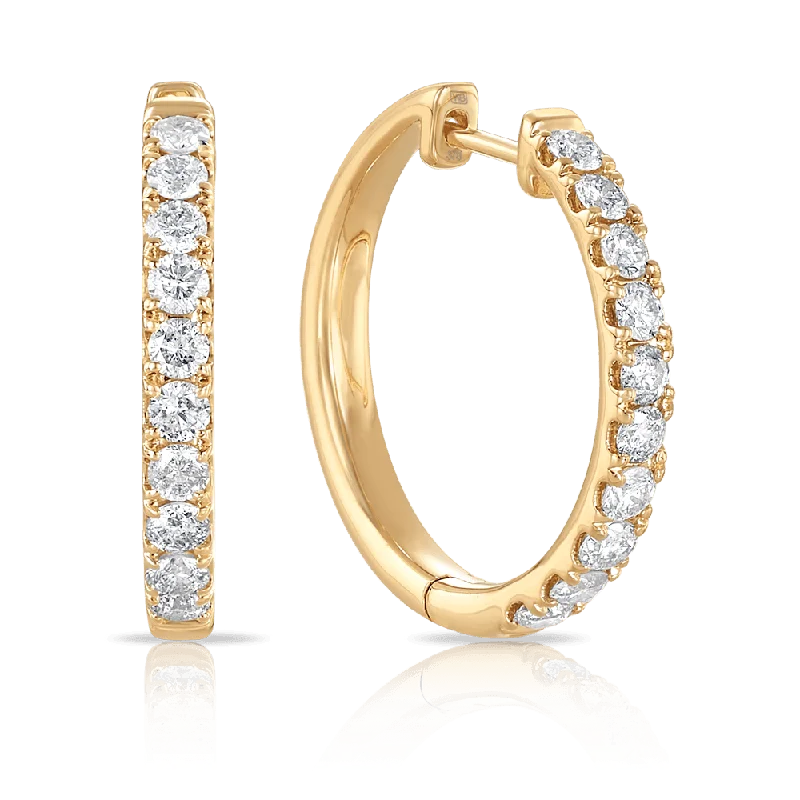 Diamond Huggie Earrings set in 9ct Yellow Gold. Total Diamond Weight 1.00ct