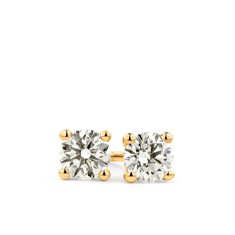 Rendition Solitaire Earrings set in 9ct Yellow Gold