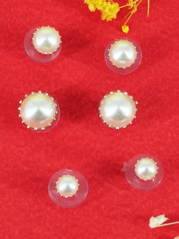 Pearl studs/Earrings set of 3 Different size 11186N