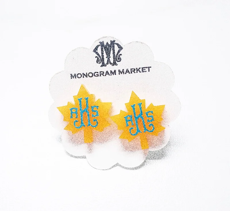 Monogram Market’s Personalized Leaf Earrings