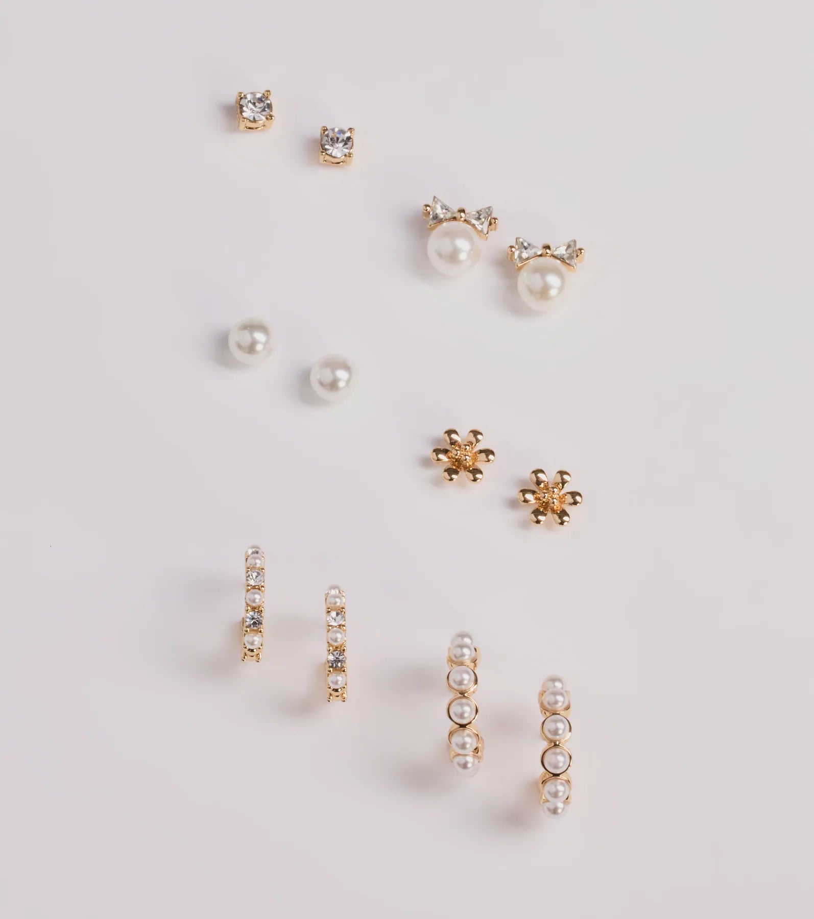 Dainty Luxury Six Pack Stud Earrings Set