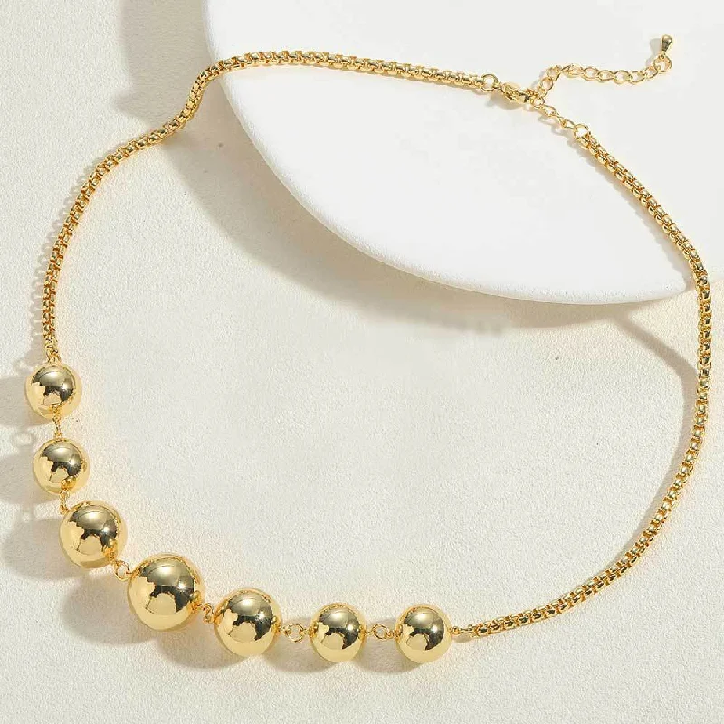 XL2751-1 14K Real Gold Copper Beads Necklace