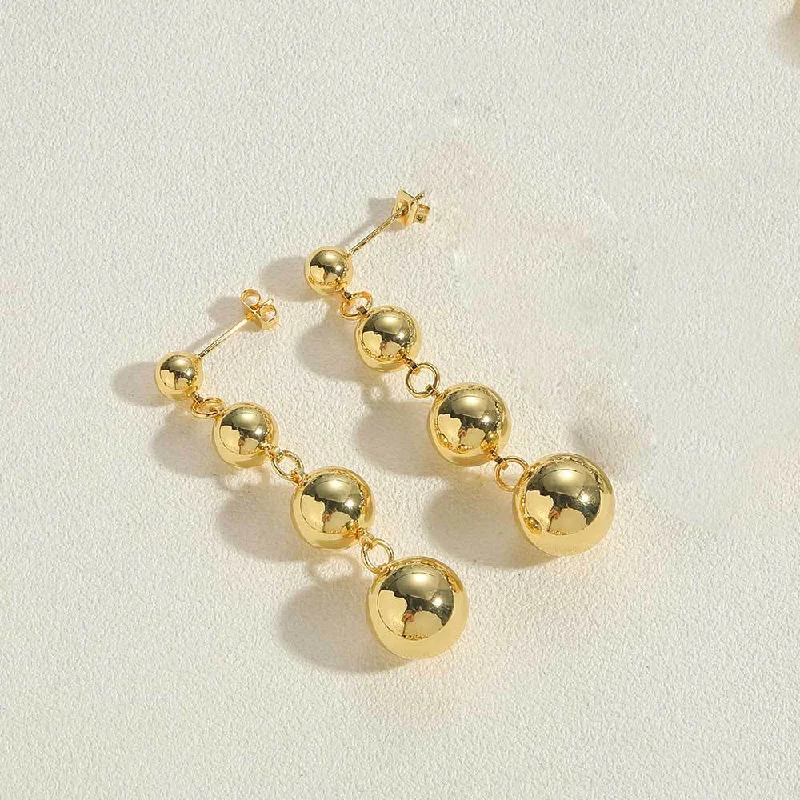 ES2425-1 14K Real Gold Copper Bead Earrings (1 Pair)