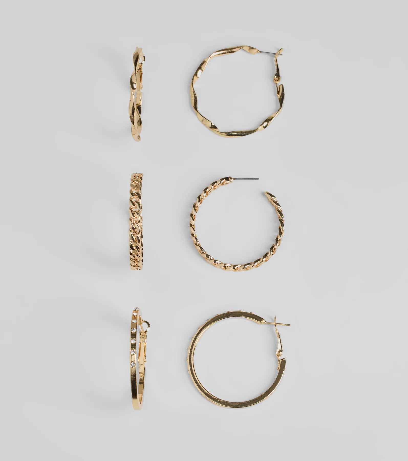 Gorgeous Three-Pack Hoop Earrings Set