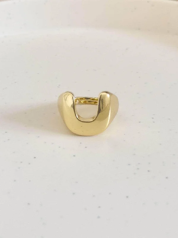 Personalized Chunky Horseshoe Metal Ring