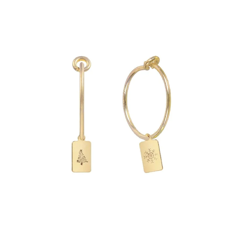 Personalized Tag Icon Hoop Earrings