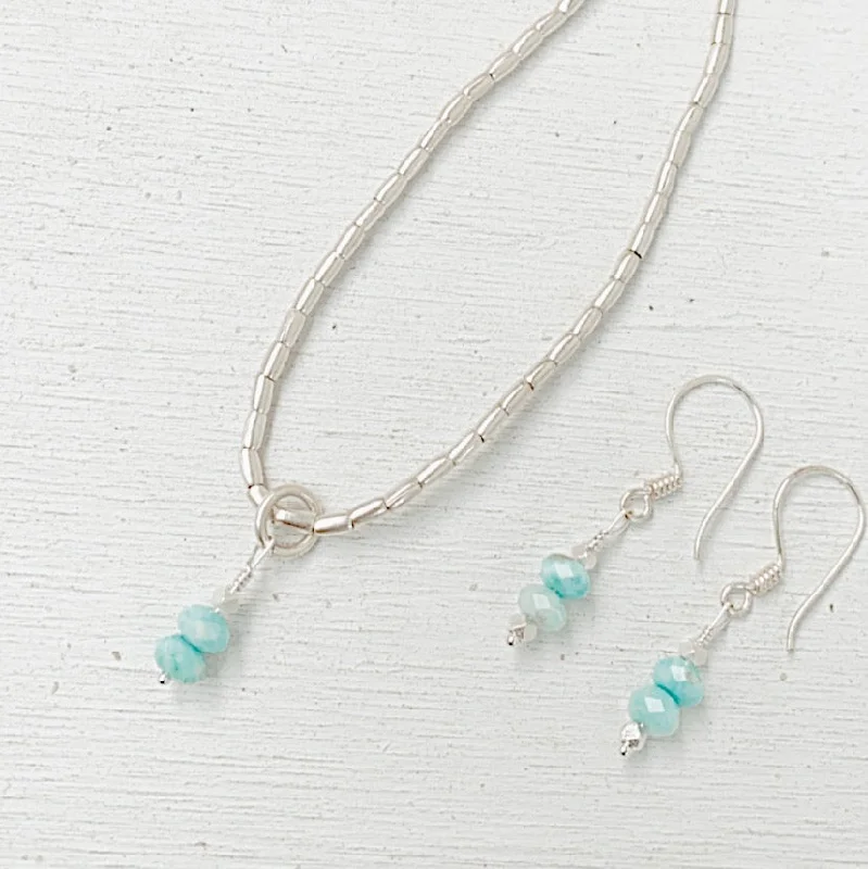 PETITE LARIMAR NECKLACE AND EARRINGS SET