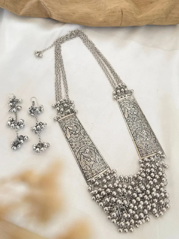 Silver Plated Necklace And Earrings Set