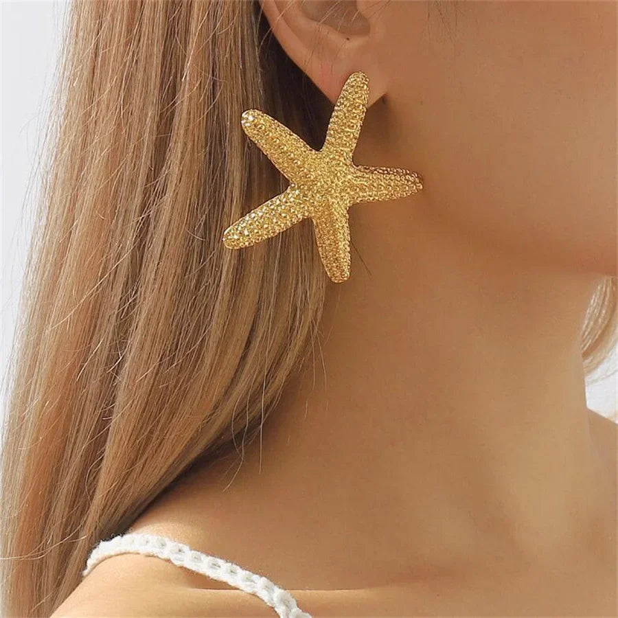 Summer Beach Personalized Exaggerated Vacation Ocean Starfish Pendant Jewelry Party Earring