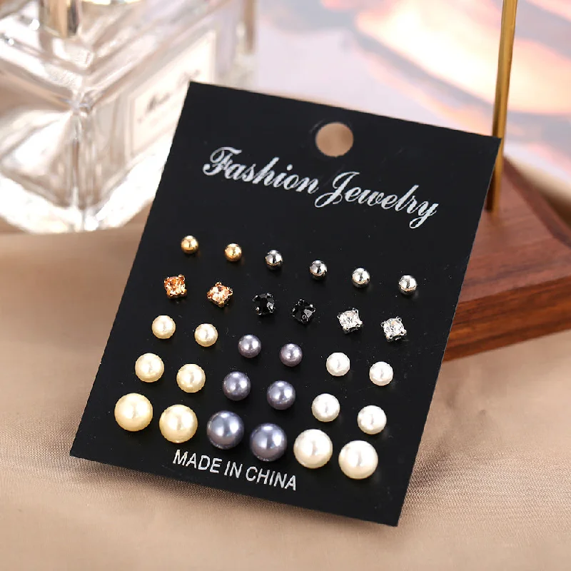 Wholesale Faux Pearl Earrings Set of 15