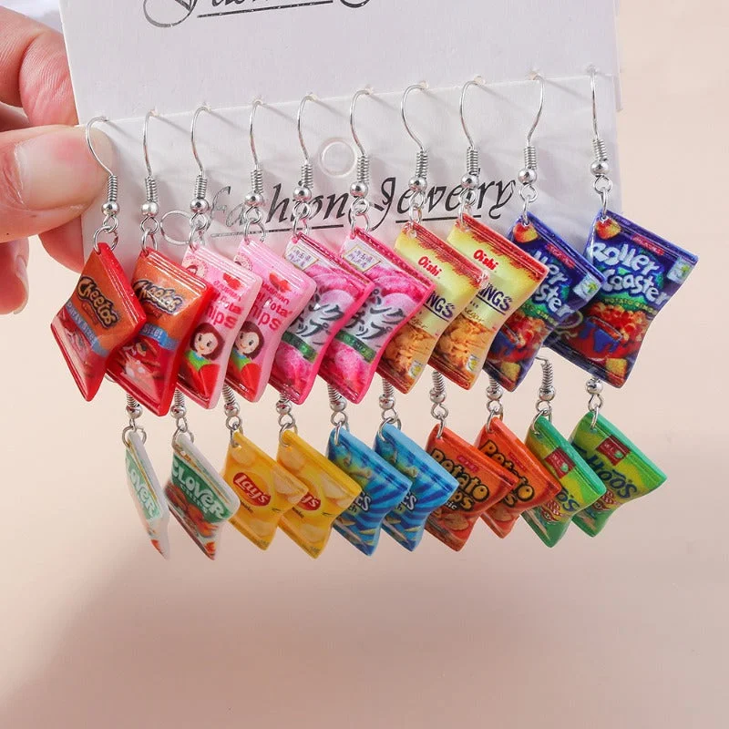 Wholesale Personalized Cartoon Cute Potato Chip Earrings