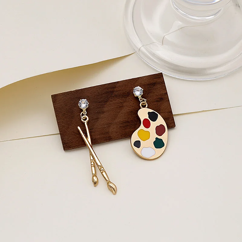 Wholesale Personalized Interesting Painting Pen Drawing Board Earrings