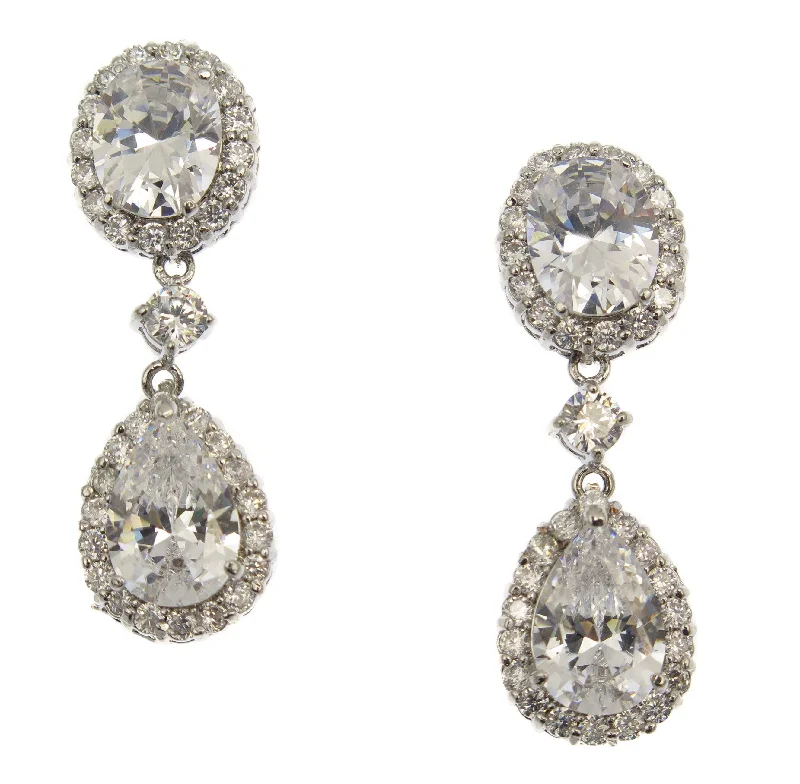 Alaine Teardrop Crystal Dangle Earrings