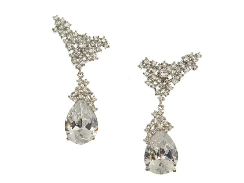 Lina Pave' Cluster Dangle Earrings