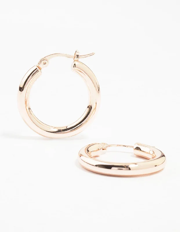 Rose Gold Plated Thin Hoop Earrings